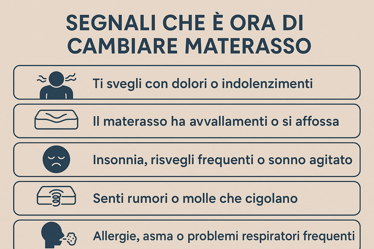 Materasso vecchio? Ecco i segnali che ti stanno dicendo di cambiarlo (e come sceglierne uno nuovo)