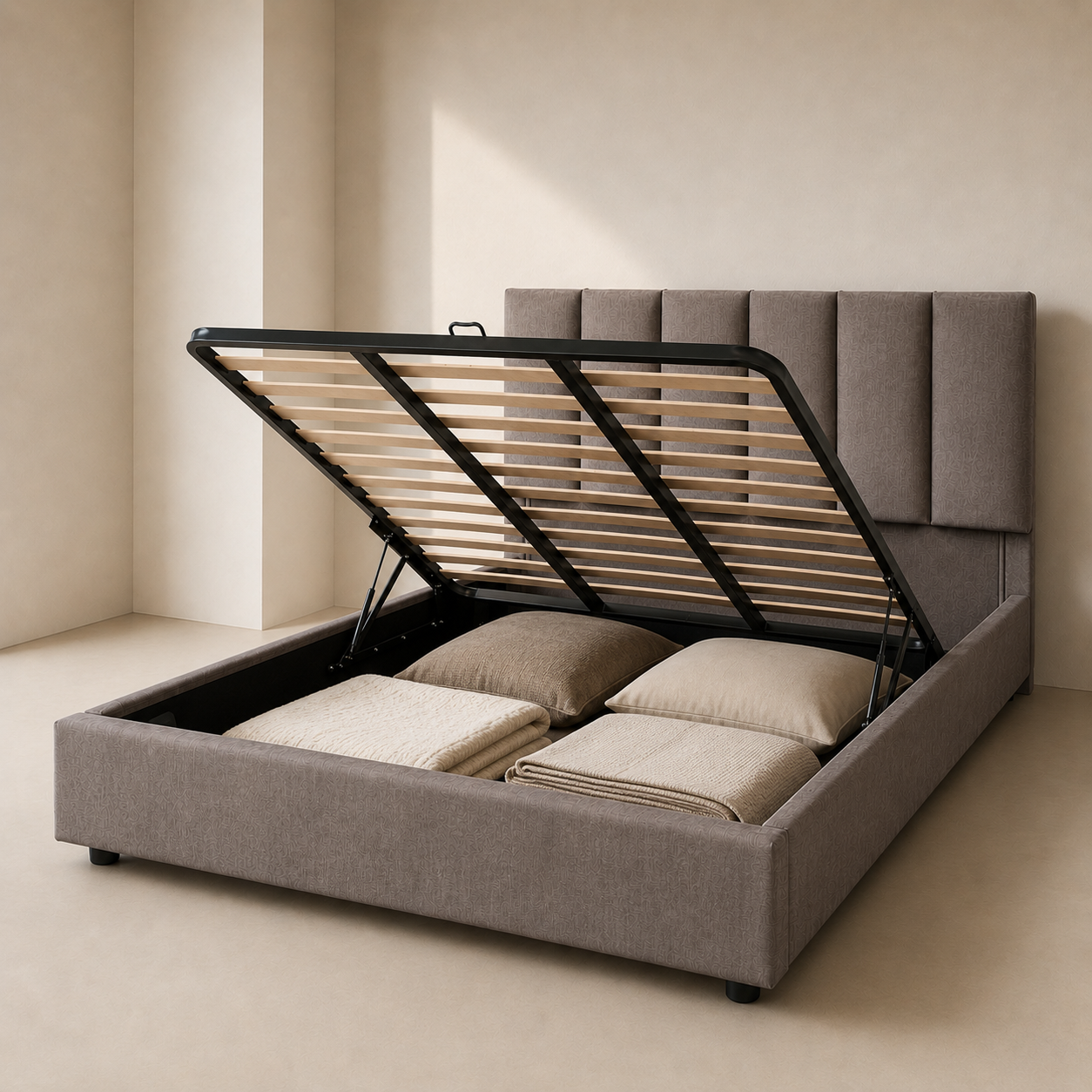 Letto Contenitore Emily con Testata Imbottita