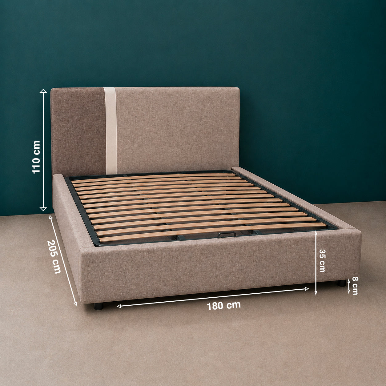 Letto Rita Contenitore con Testata Imbottita